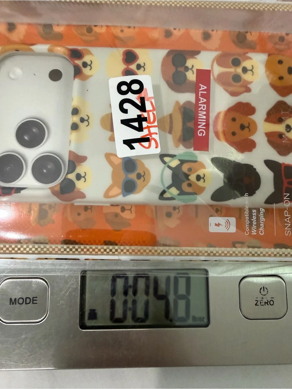 MVMT White iPhone 17 Pro Max Case with Orange Dog Pattern MagSafe Compatible